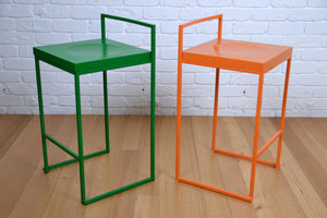 Modern designer bar stool /side table Italy by Enzo Berti Green Oak
