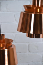 Load image into Gallery viewer, Pair Vintage Cooper Danish layered pendant lights /

