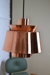 Pair Vintage Cooper Danish layered pendant lights /