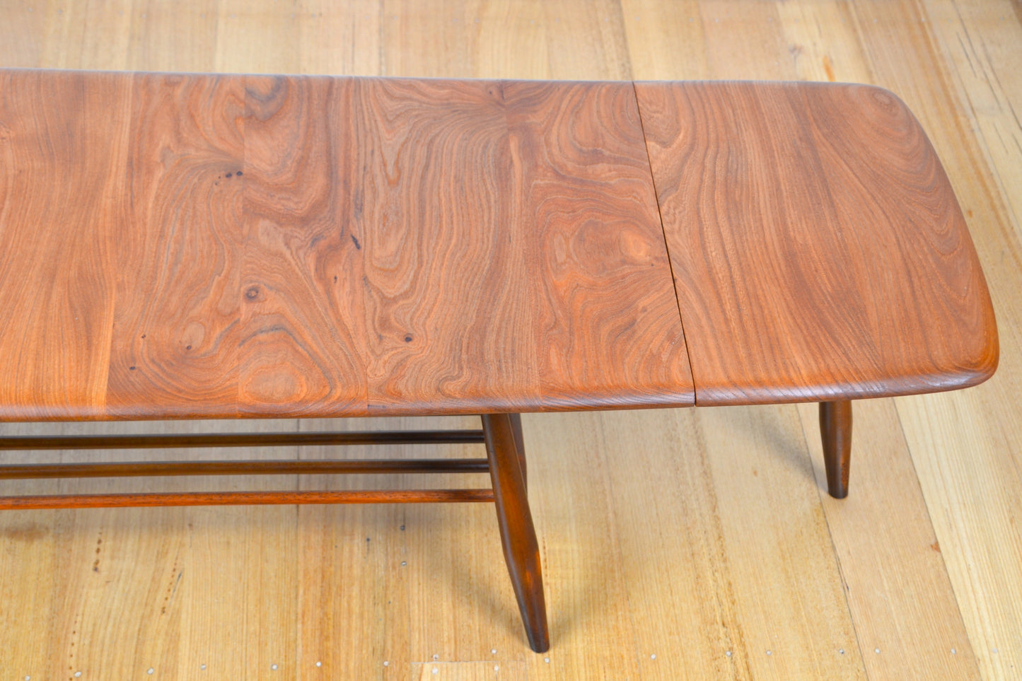 Rare Mid century drop leaf extension coffee table by Ercol - British mcm restored Elm / Beech