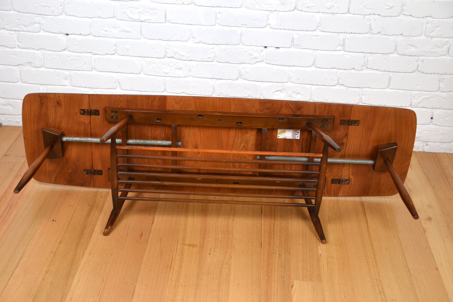 Rare Mid century drop leaf extension coffee table by Ercol - British mcm restored Elm / Beech