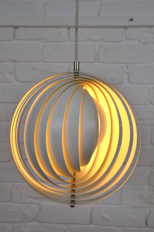 Original Verner Panton 'Moon' spiral ceiling pendant light by Frandsen Lighting a/f Denmark