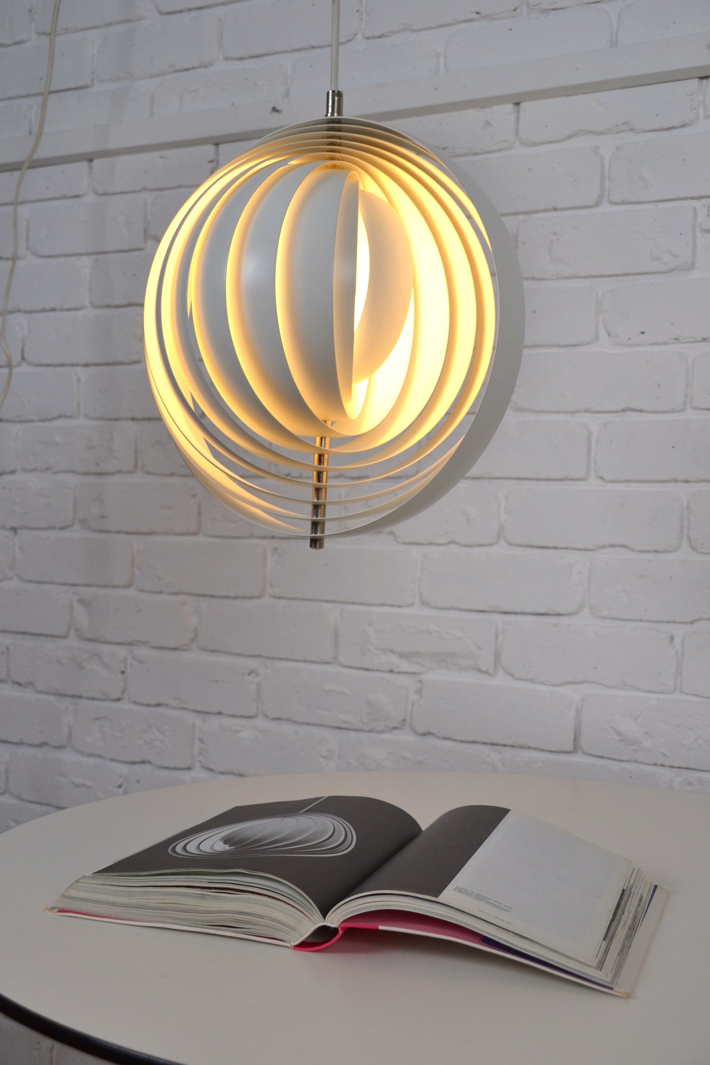 Original Verner Panton 'Moon' spiral ceiling pendant light by Frandsen Lighting a/f Denmark