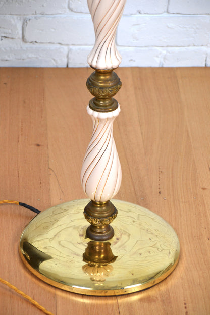 Mid Century unique Italian brass & ceramic floor lamp
