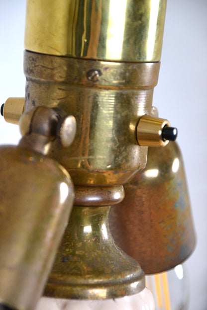 Mid Century unique Italian brass & ceramic floor lamp