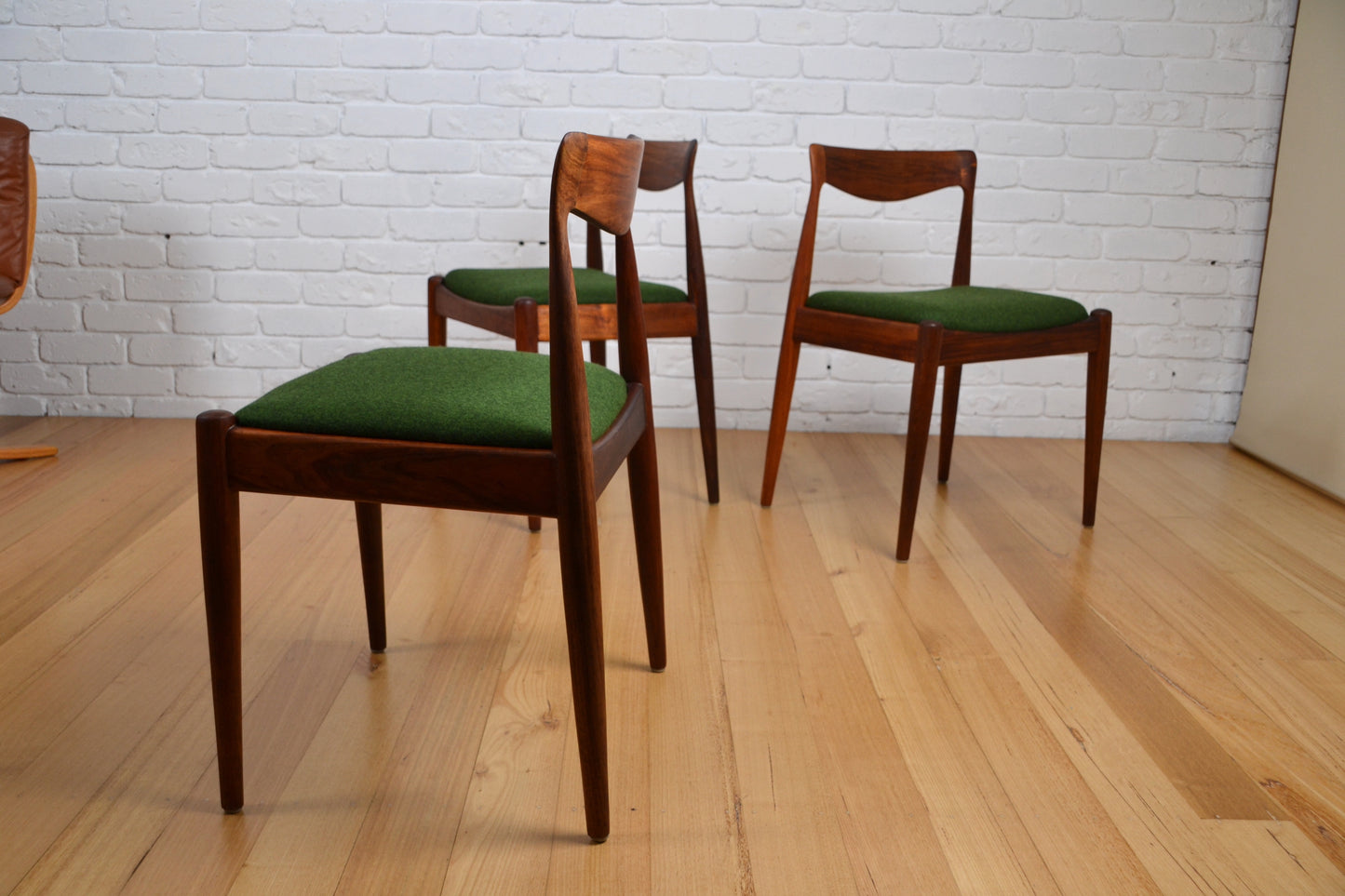Mid century Danish Deluxe dining chair - restored in wool