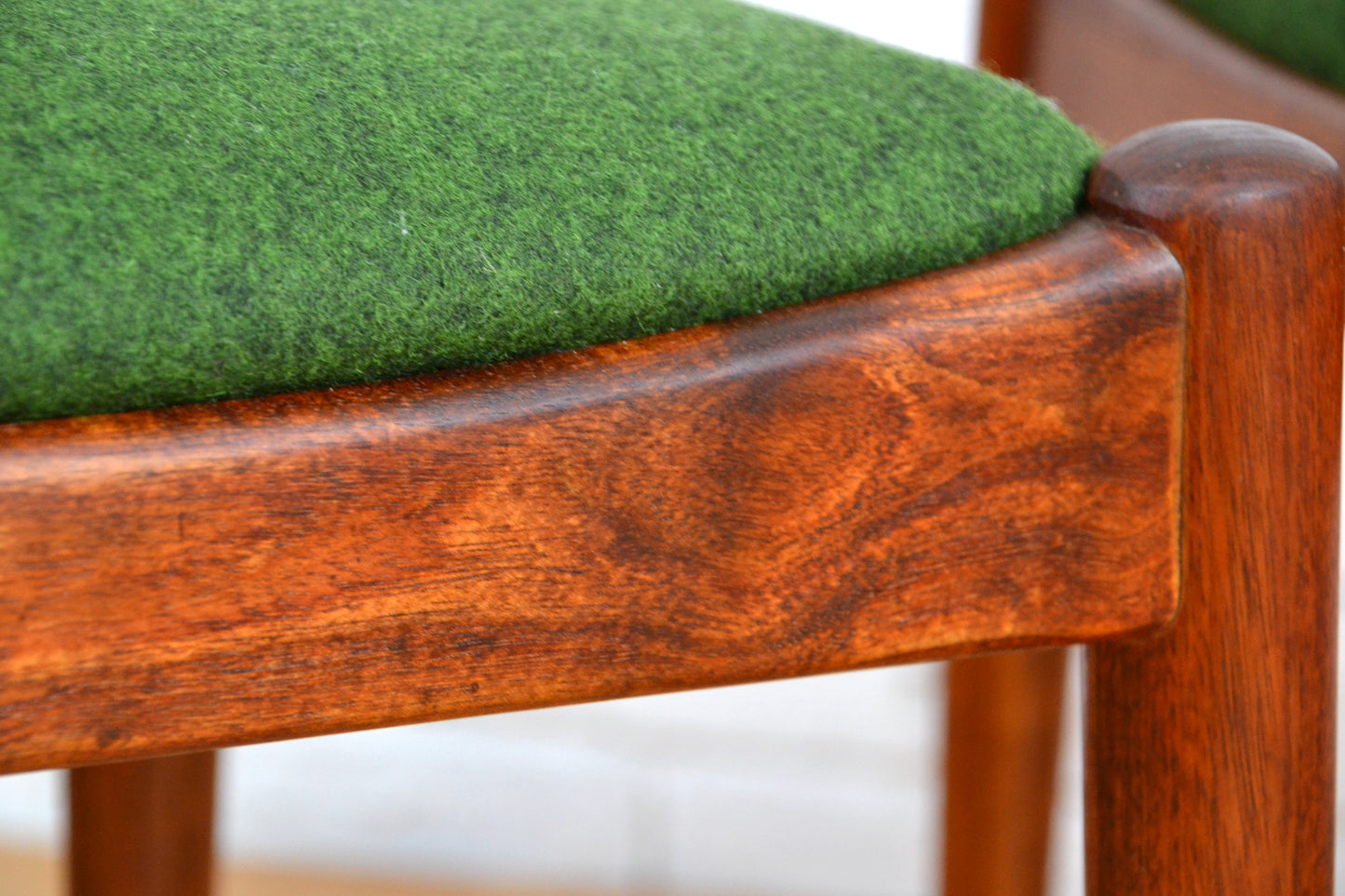 Mid century Danish Deluxe dining chair - restored in wool