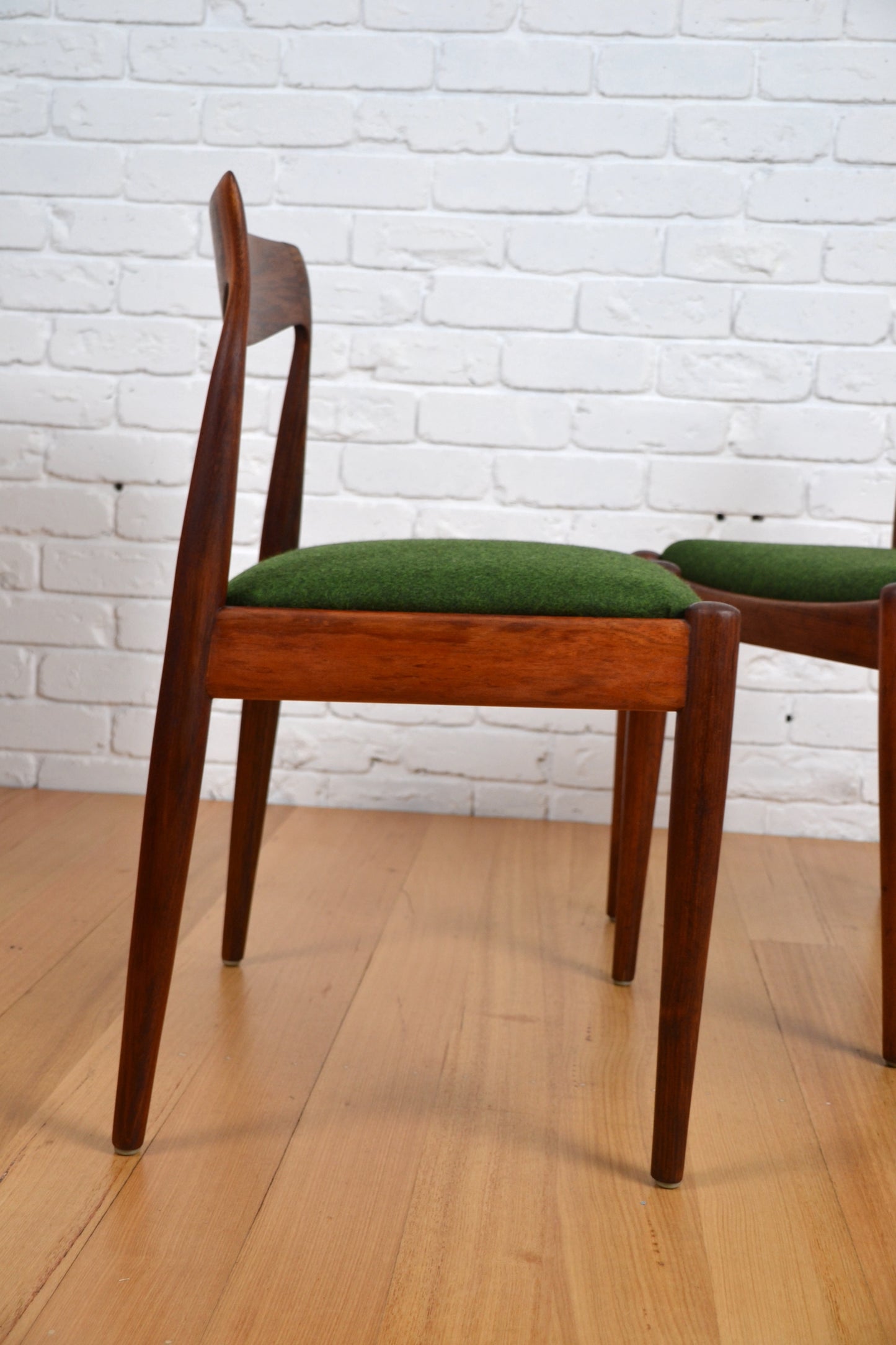 Mid century Danish Deluxe dining chair - restored in wool