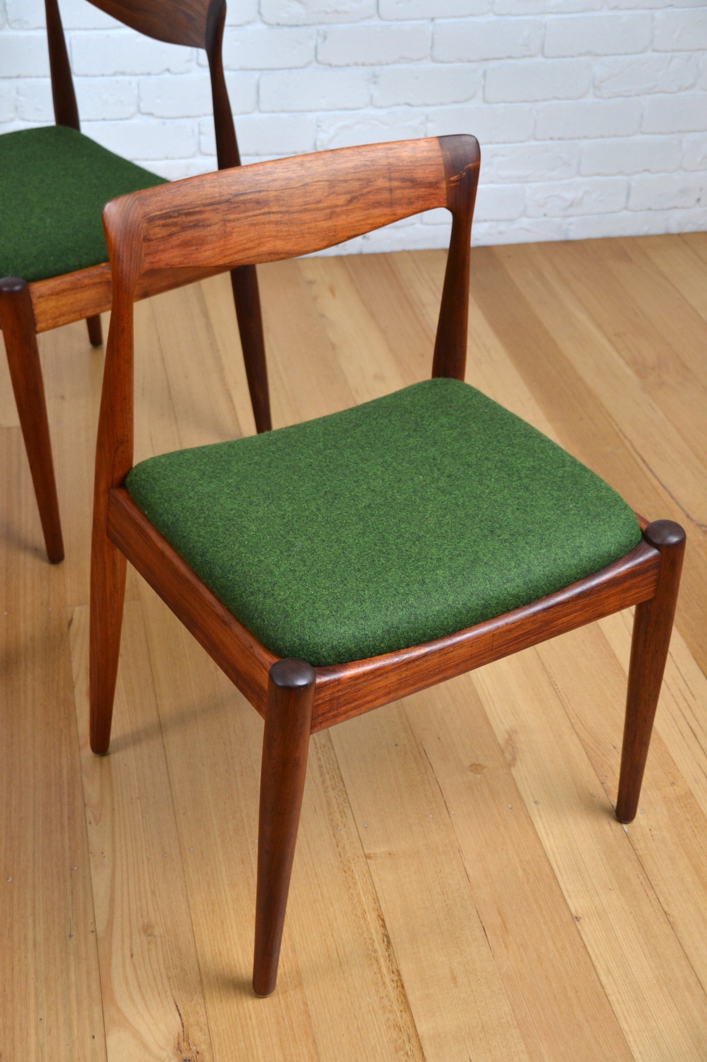 Mid century Danish Deluxe dining chair - restored in wool