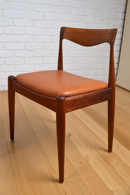 Mid century Danish Deluxe dining chair - restored in tan leather