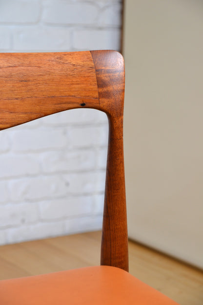 Mid century Danish Deluxe dining chair - restored in tan leather