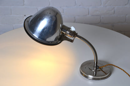 Vintage European industrial goose-neck lamp