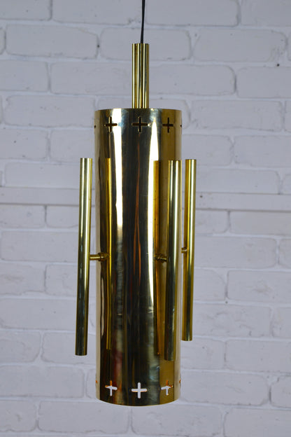 Mid century Gothic revival Church architectural brass pendant light - x10 available