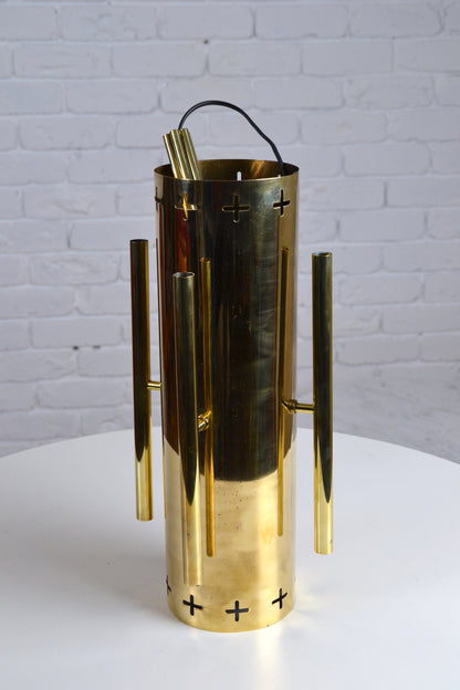 Mid century Gothic revival Church architectural brass pendant light - x10 available