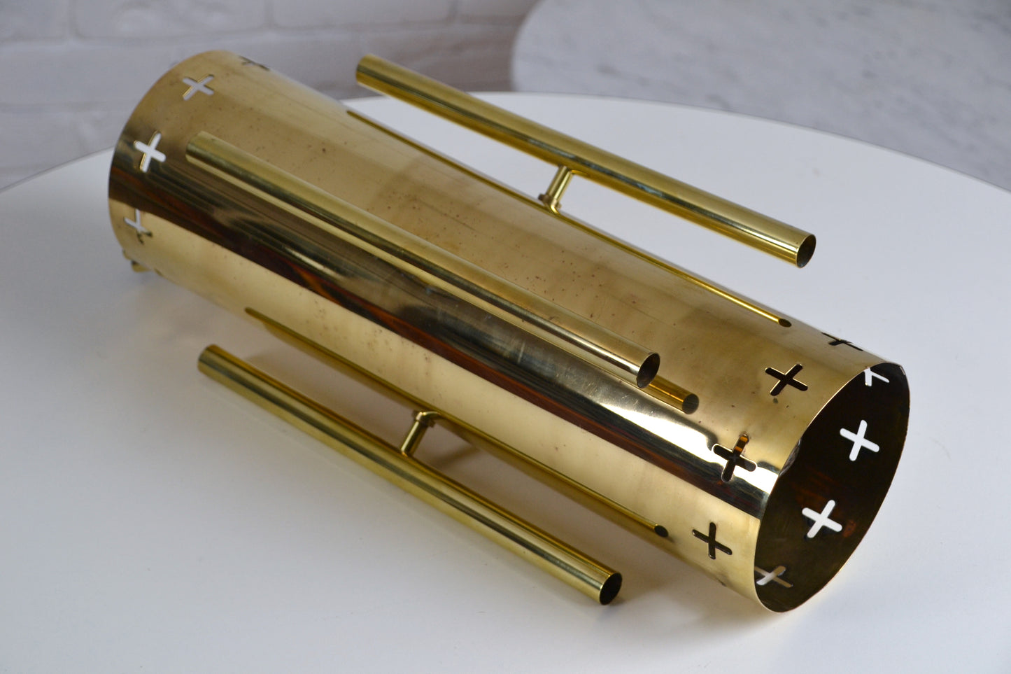 Mid century Gothic revival Church architectural brass pendant light - x10 available