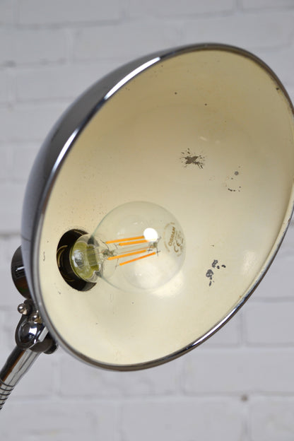 Vintage Kasier Leuchten German lamp in chrome / Christian Dell / Bauhaus design