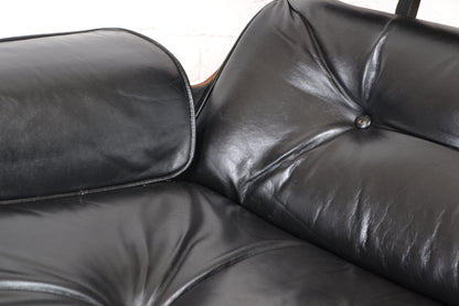 Vintage leather lounge recliner armchair Plycraft George Mulhauser / Eames