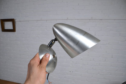 Pair mid century aluminium wall sconces Kempthorne / BECO