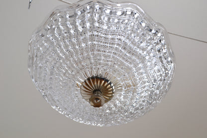 Mid centurySwedish Flush-mount Crystal chandelier by Carl Fagerlund / Orrefors x3 available