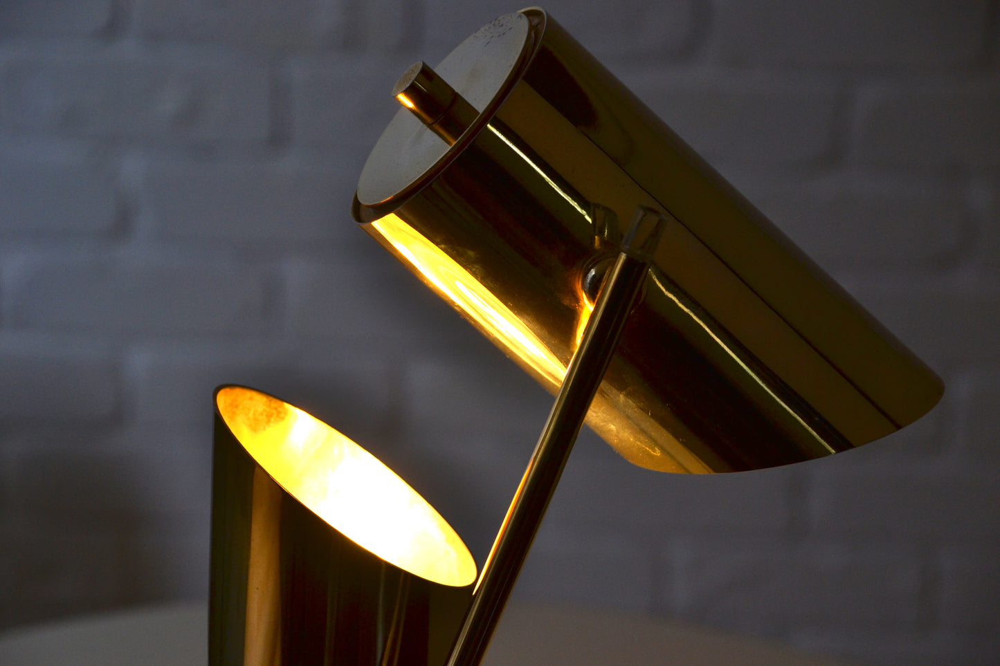 Unique vintage Italian 1970s adjustable brass lamp by Angelo Lelli for Arredoluce