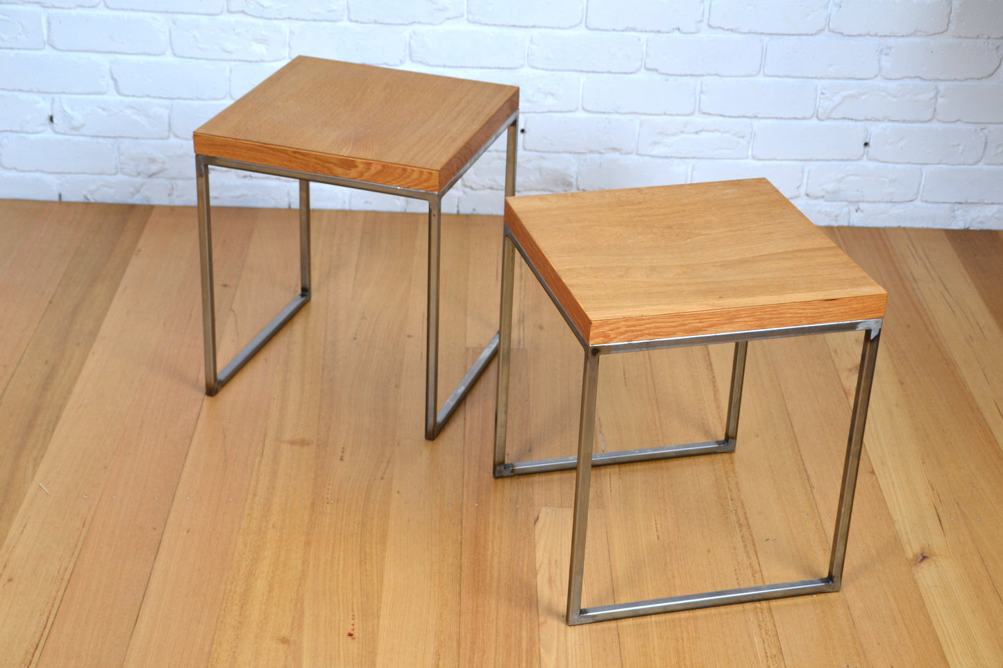 Modern designer stool /side table in natural Oak