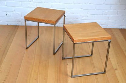 Modern designer stool /side table in natural Oak