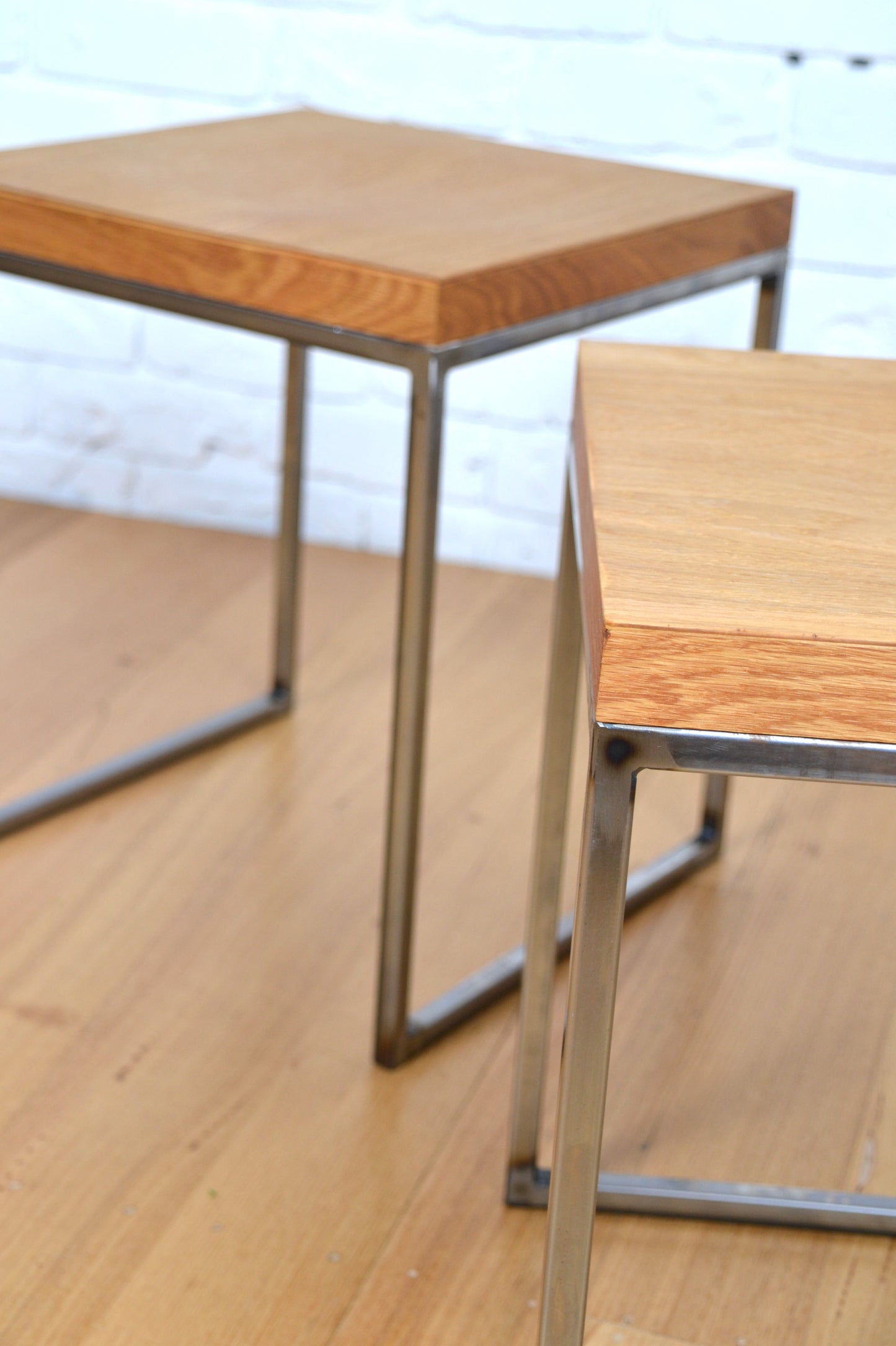 Modern designer stool /side table in natural Oak