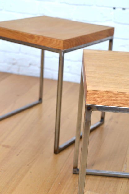Modern designer stool /side table in natural Oak