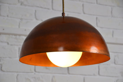 Mid century copper oxidised pendant light by LightCraft USA