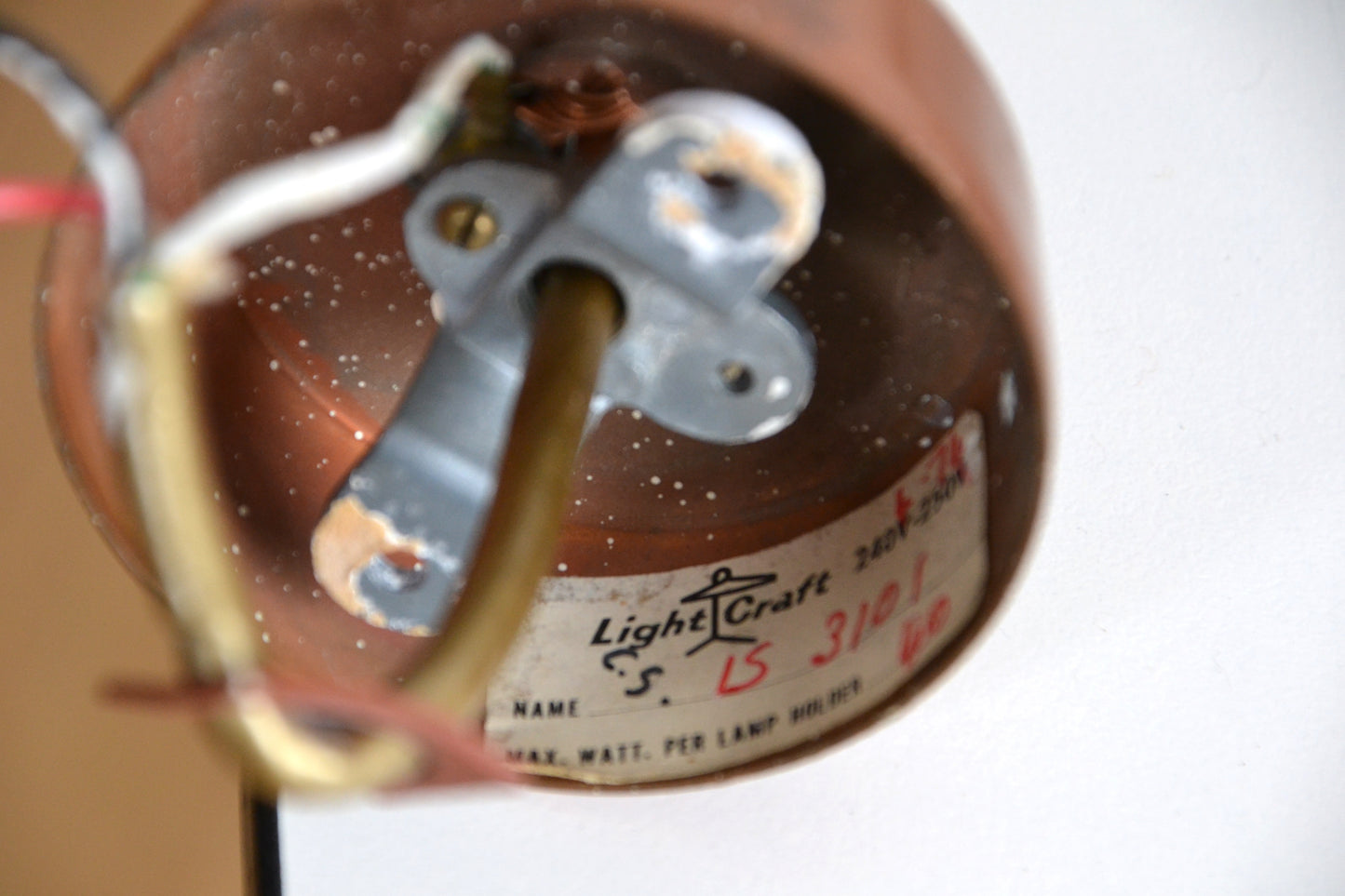 Mid century copper oxidised pendant light by LightCraft USA