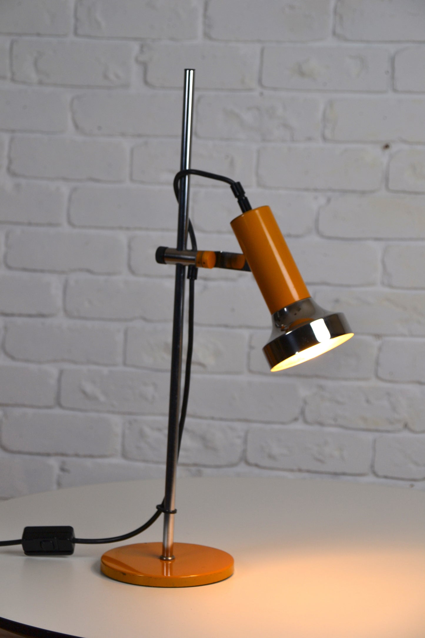 Vintage European adjustable pole desk lamp