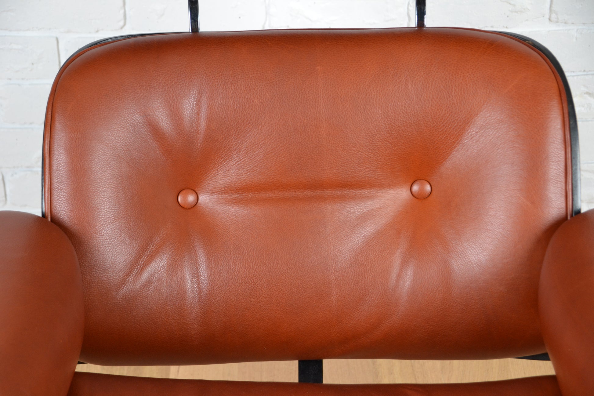 Mid century leather lounge armchair / footstool Plycraft George Mulhauser / Eames - Restored