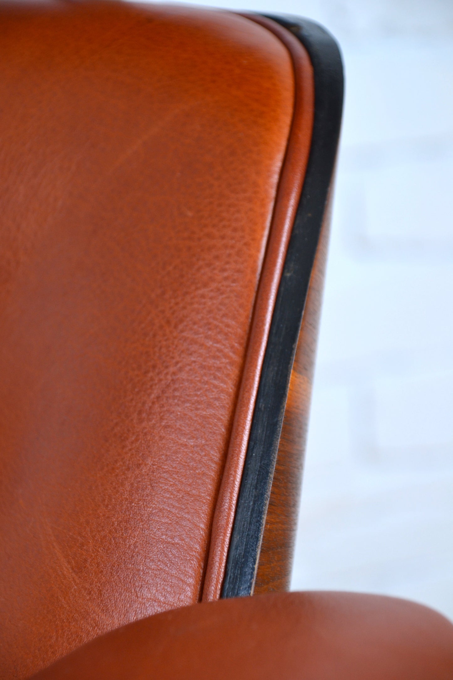 Mid century leather lounge armchair / footstool Plycraft George Mulhauser / Eames - Restored