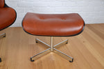 Load image into Gallery viewer, Mid century leather lounge armchair / footstool Plycraft George Mulhauser / Eames - Restored
