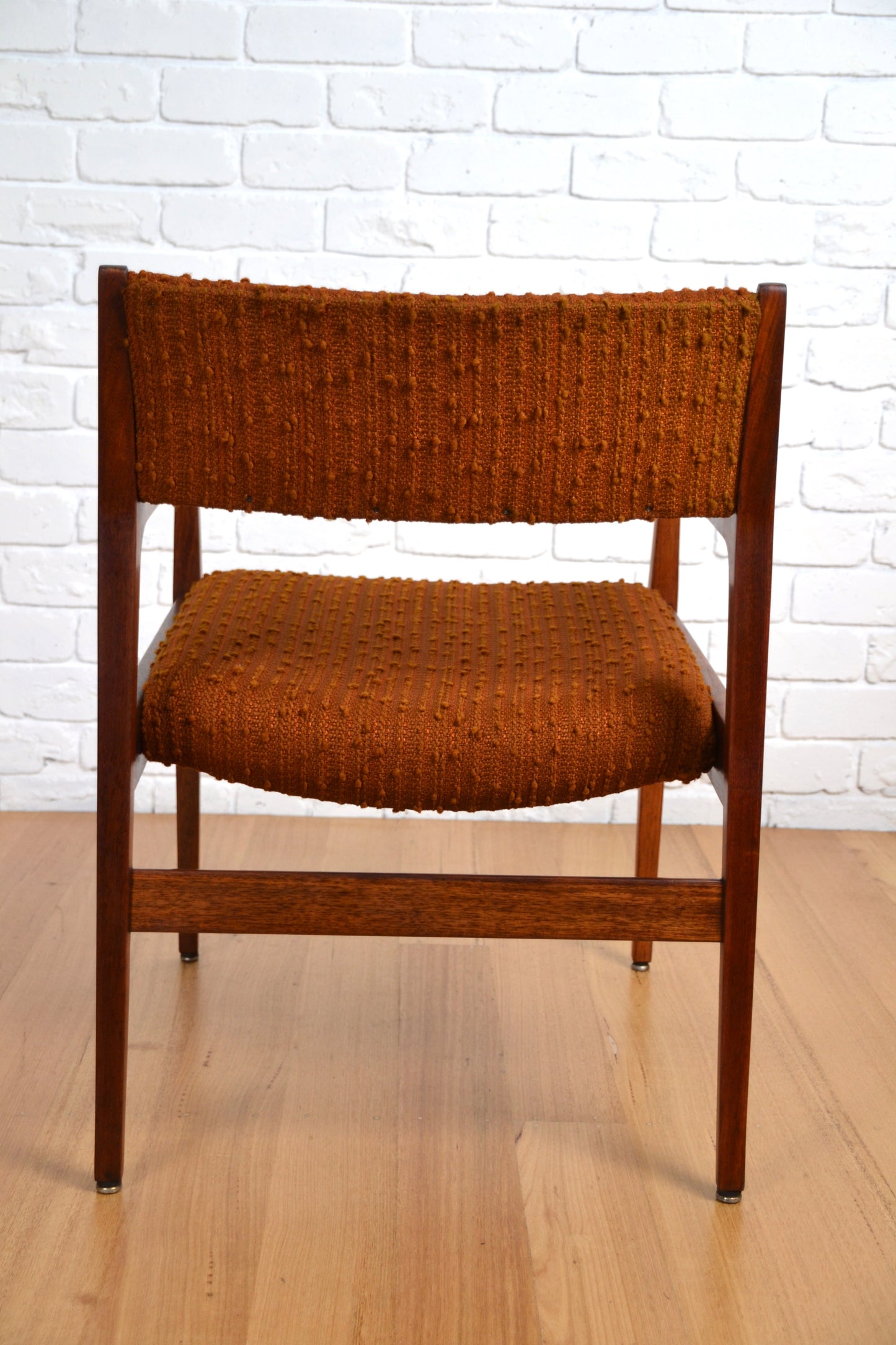 Max Hutchinson mid century armchair / orange boucle fabric- advert only