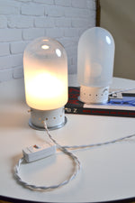 Load image into Gallery viewer, Pair of Mid century Italian Murano glass dome lamps by Carlo Nason, Venice

