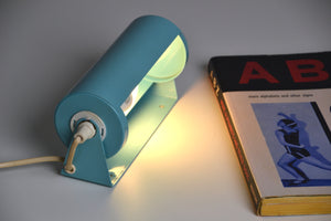 Vintage Ikea wall reading lamp in baby blue- 1970s Sweden