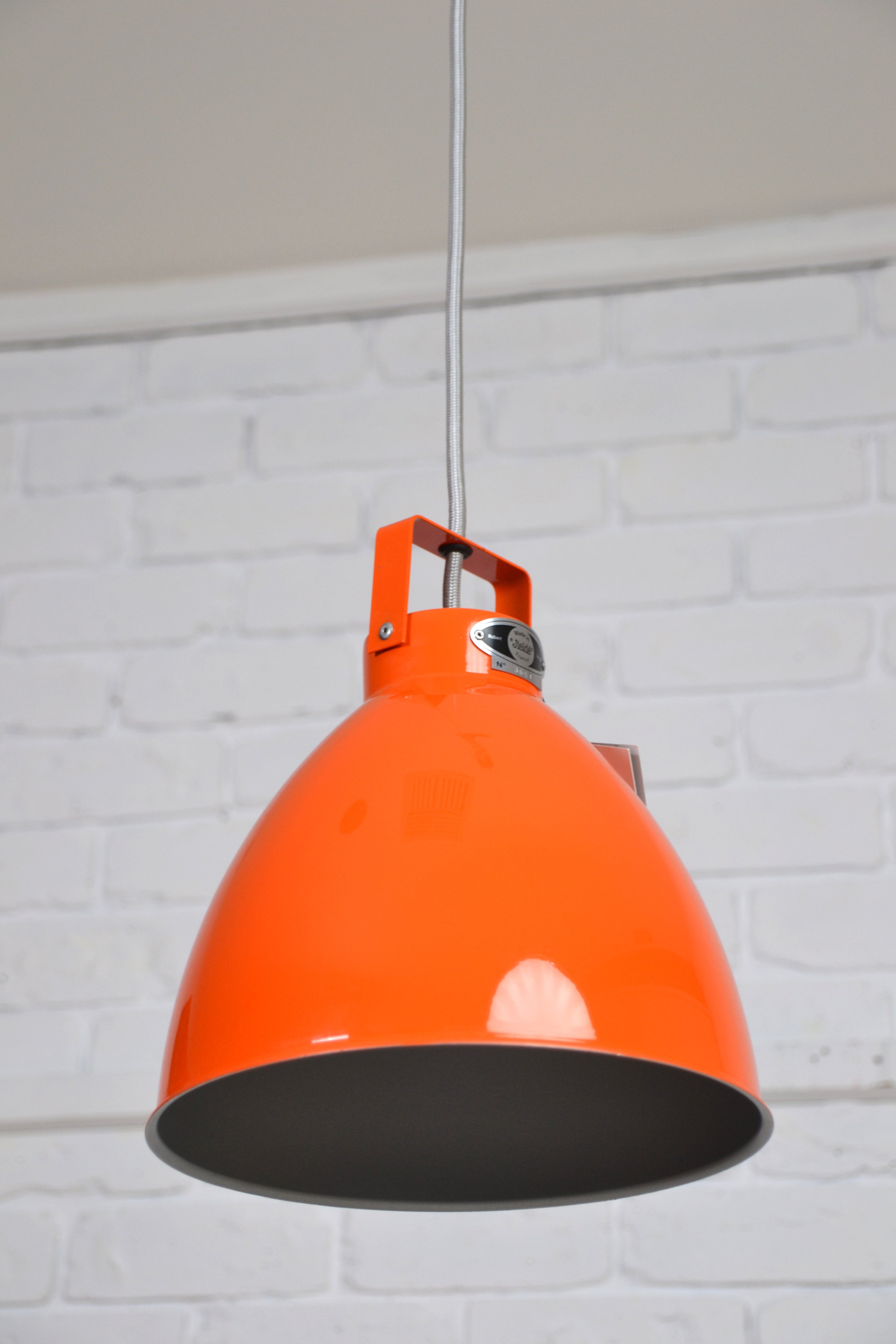 Jieldé French designer medium orange pendant light - as new