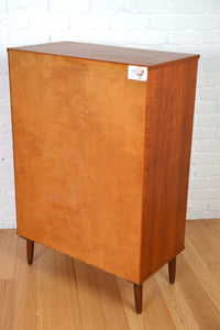 Restored Teak Danish Mid century 6 drawer tall boy / chest / sideboard