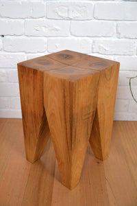 Solid timber tree trunk stool / side table