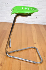 Load image into Gallery viewer, Vintage Tractor stool in green &amp; chrome / abstract furniture art

