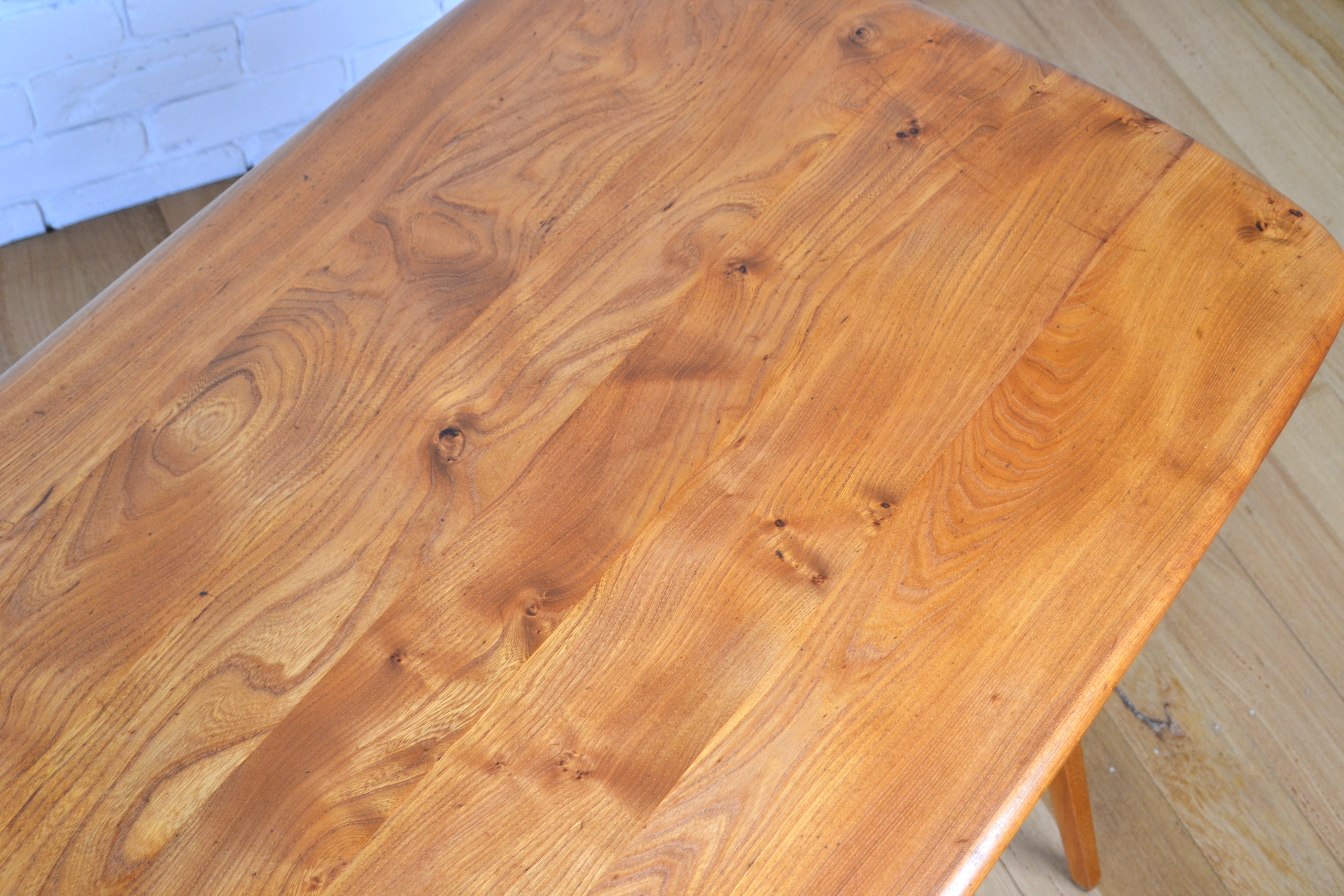 Mid century English solid Elm / Beech table by Ercol 1950s Restored