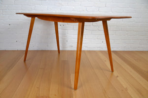 Mid century English solid Elm / Beech table by Ercol 1950s Restored