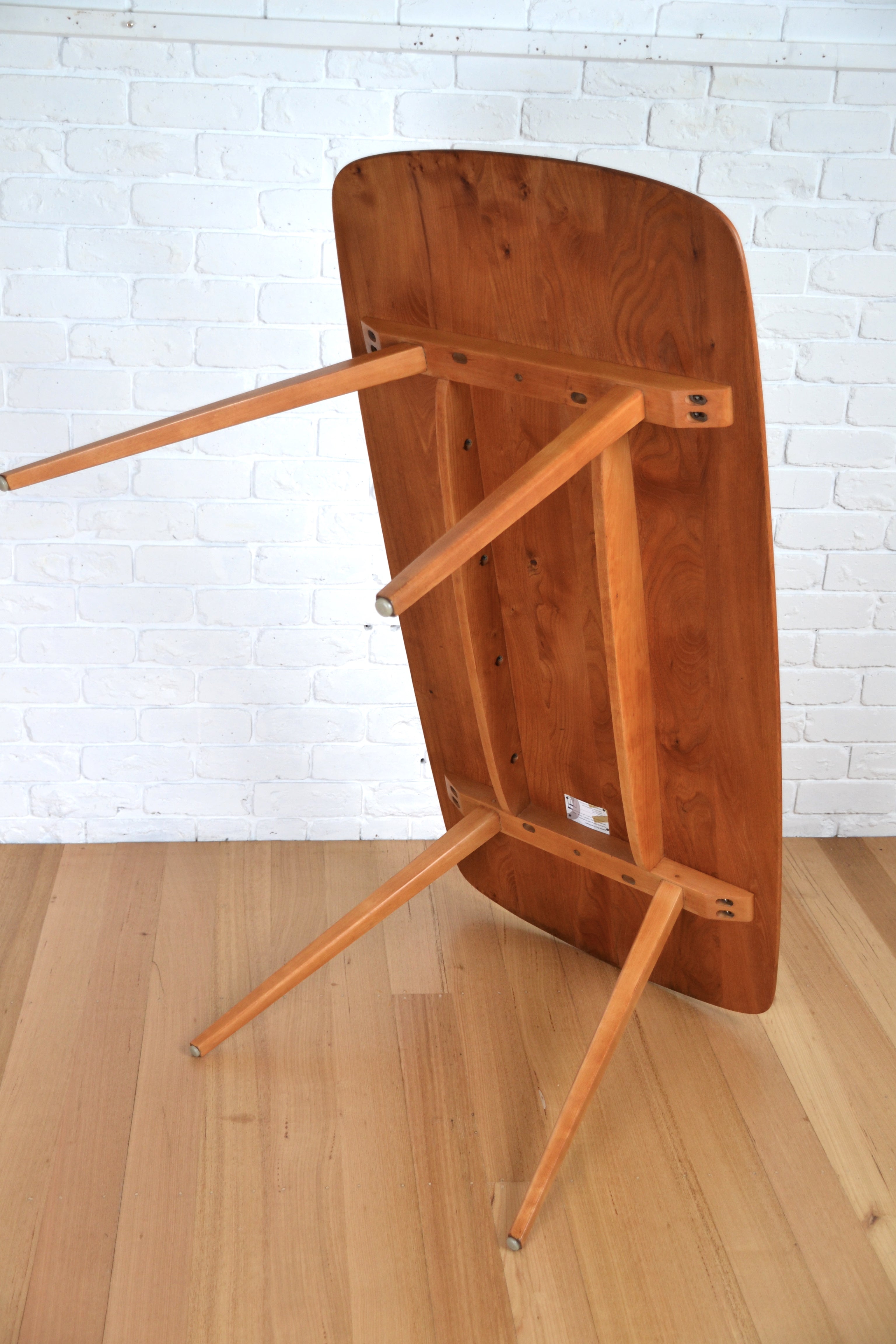 Mid century English solid Elm / Beech table by Ercol 1950s Restored