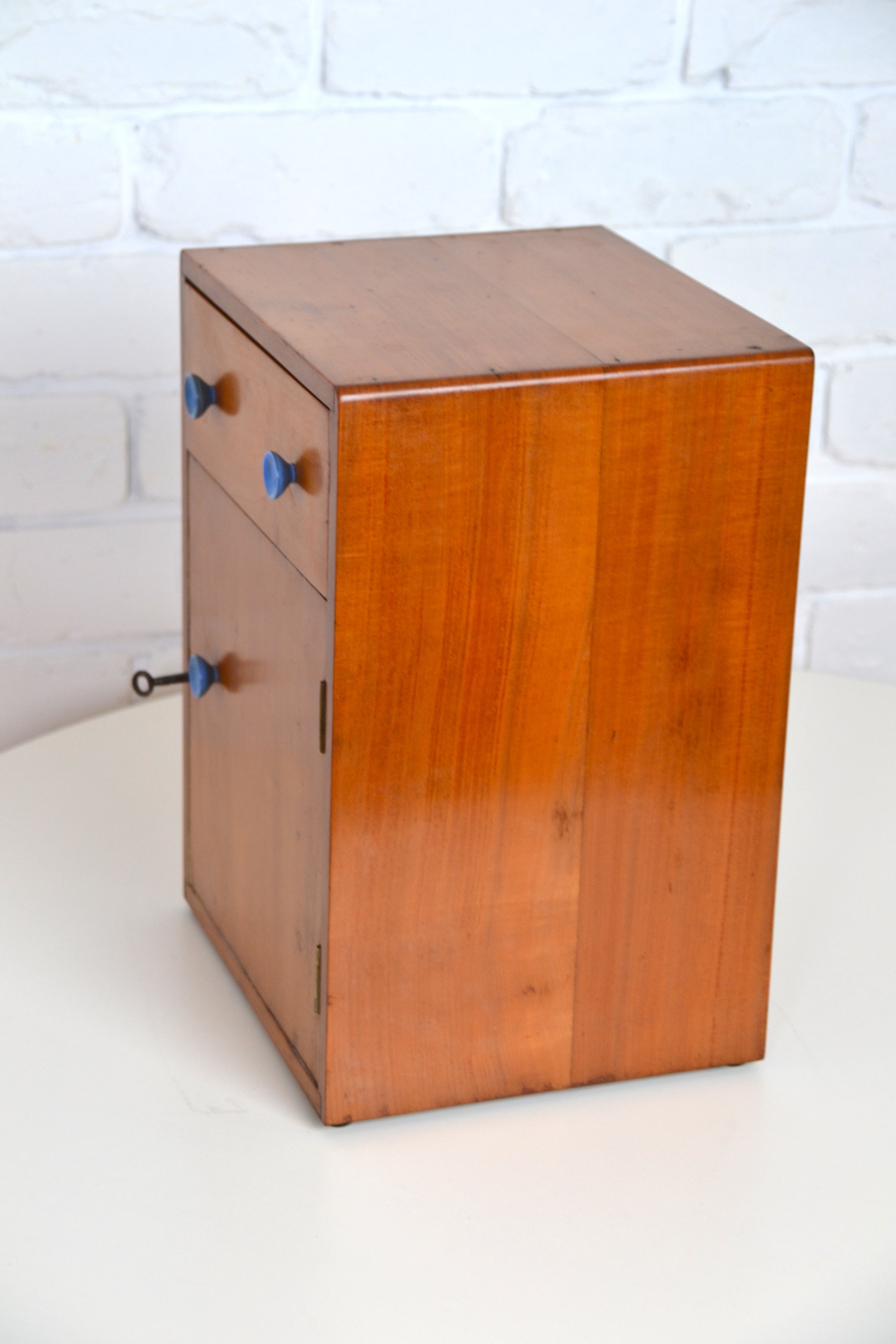 Mid century Australian Apprentice's chest / bedside table - solid wood lock & key