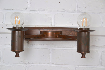Art Deco / Decorative Arts copper banded wall sconce 1920s *Rare