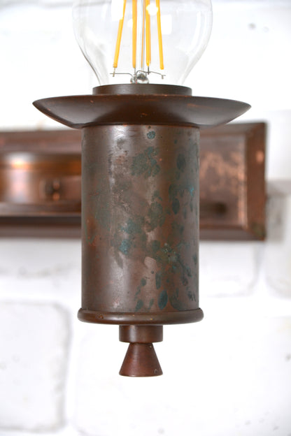 Art Deco / Decorative Arts copper banded wall sconce 1920s *Rare