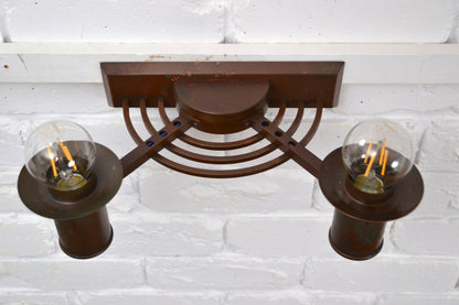 Art Deco / Decorative Arts copper banded wall sconce 1920s *Rare