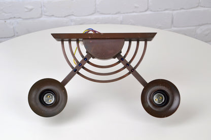 Art Deco / Decorative Arts copper banded wall sconce 1920s *Rare