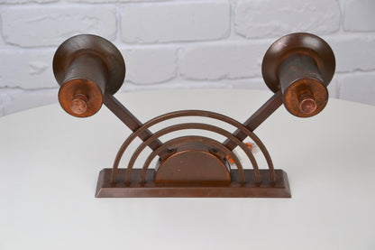 Art Deco / Decorative Arts copper banded wall sconce 1920s *Rare